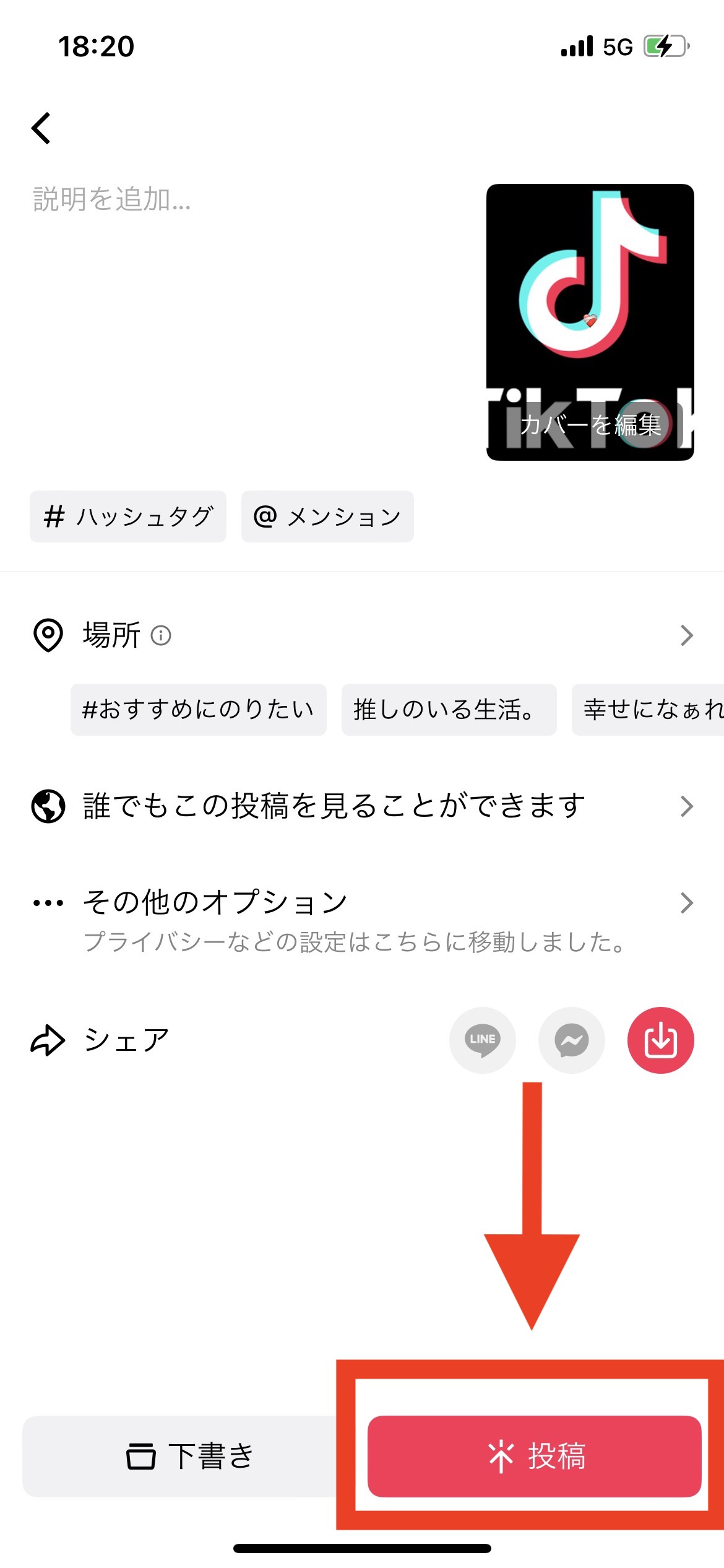 TikTok 投稿