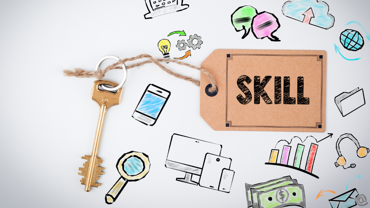 SKILLと書かれた札